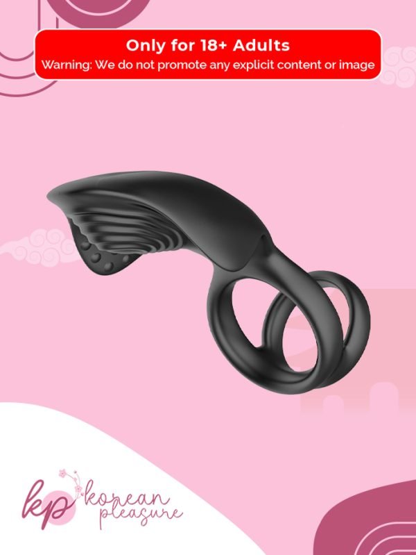 Black Silicone 10-Speed Cock Ring with Remote Control