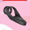 Black Stylish Silicone Double Cock Ring Vibrator