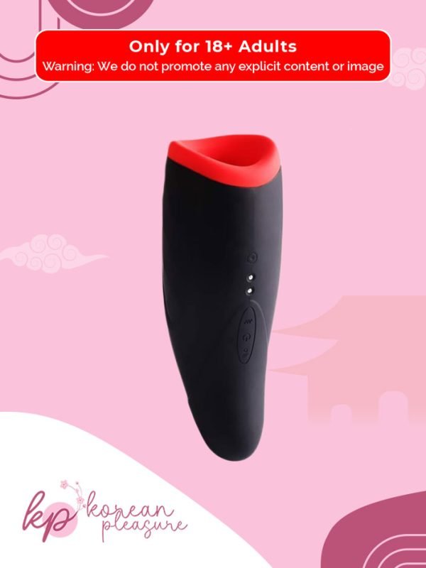 2 10-Mode Vibration USB Rechargeable Black and Red Masturbator Cup