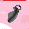 Black Silicone 10-Speed Cock Ring with Remote Control