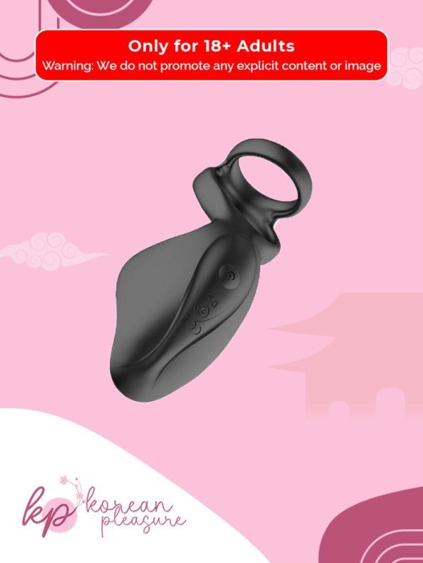Black Silicone 10-Speed Cock Ring with Remote Control